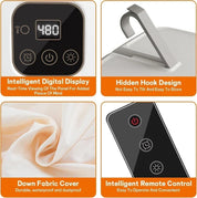 Desert Hubs electric clothes dryer with a compact design, featuring a door and control panel for efficient laundry drying.